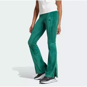 NWT Adidas Tiro Velour Flared Leggings Green Womens sz Small - tight fit!